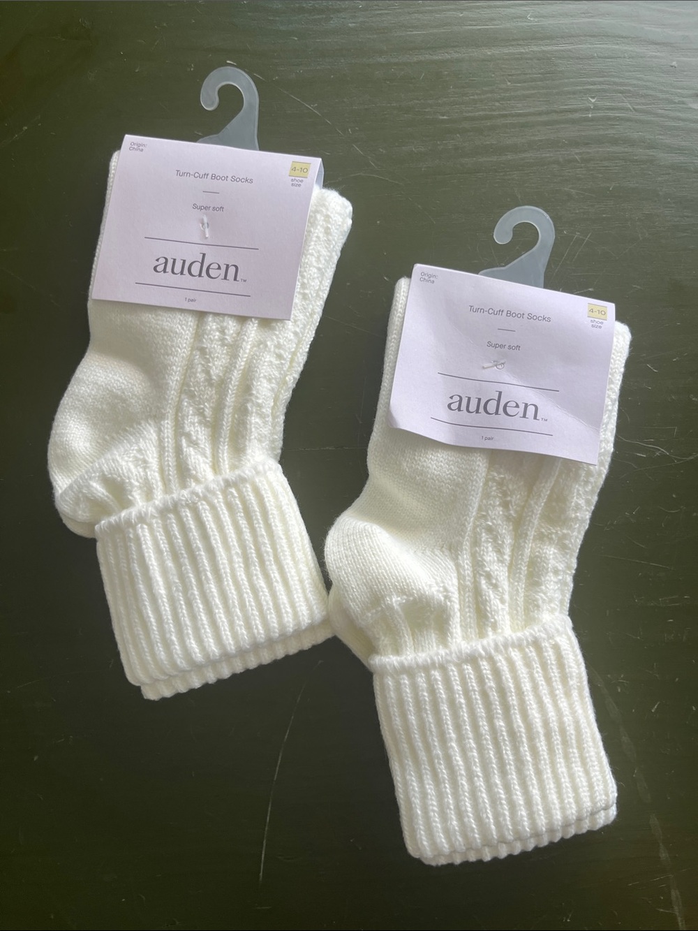 Auden Cream Turn-Cuff Boot Socks - Pack of 2